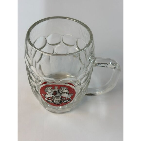 VTG Wine Cellar Glass Beer Mug Collectible Barware Lion Unicorn Crest Home Decor - Picture 4 of 5